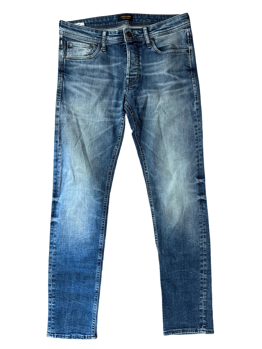 Jack & Jones Slim/Glenn Straight Jeans in Blue Wash Size 32x32